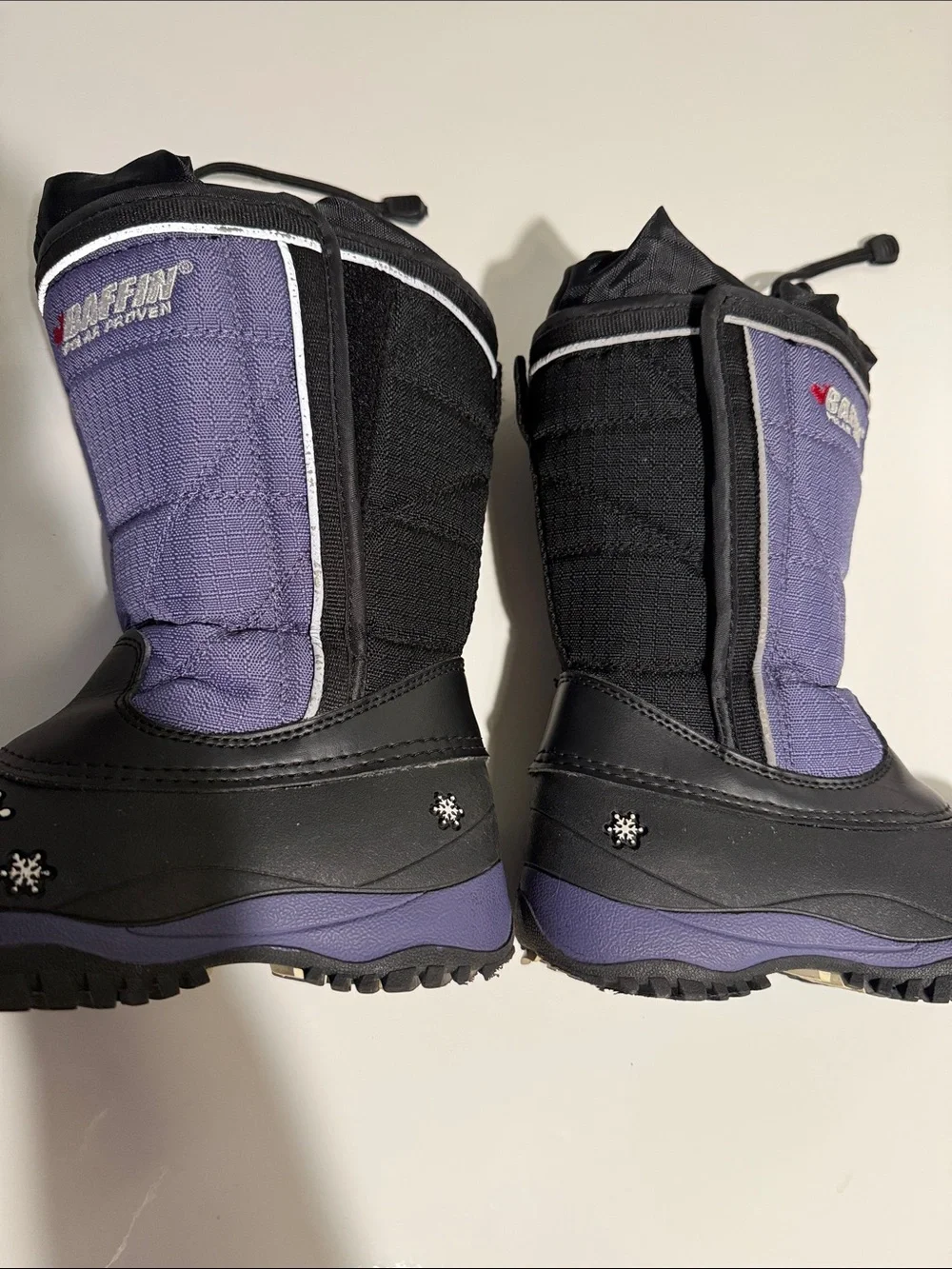 Baffin Girl Black and Purple Kids Winter Boots Sz 12